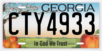 GA license plate CTY4933