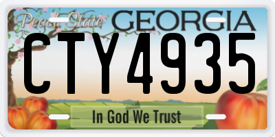 GA license plate CTY4935
