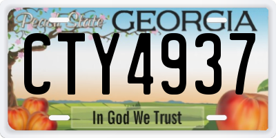 GA license plate CTY4937