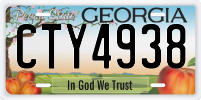GA license plate CTY4938