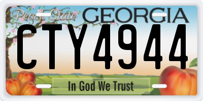 GA license plate CTY4944