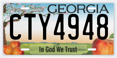 GA license plate CTY4948
