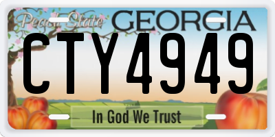 GA license plate CTY4949