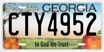 GA license plate CTY4952