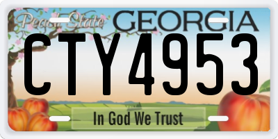 GA license plate CTY4953