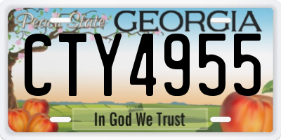 GA license plate CTY4955