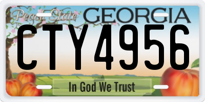 GA license plate CTY4956
