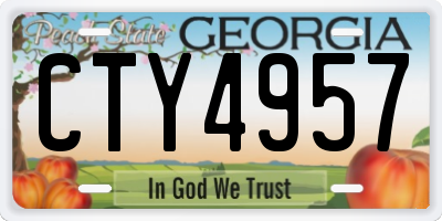 GA license plate CTY4957