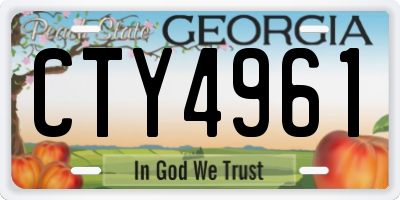 GA license plate CTY4961