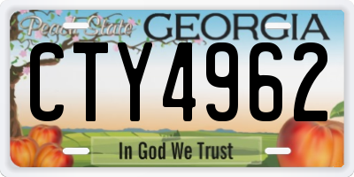 GA license plate CTY4962