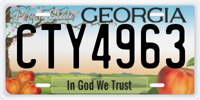 GA license plate CTY4963