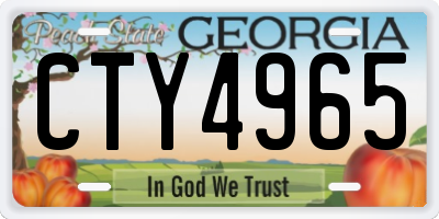 GA license plate CTY4965