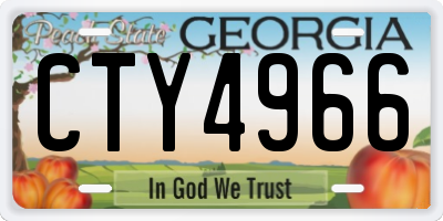 GA license plate CTY4966
