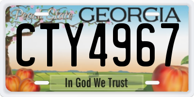 GA license plate CTY4967