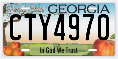GA license plate CTY4970