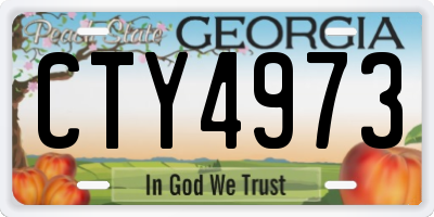 GA license plate CTY4973