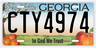 GA license plate CTY4974