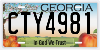 GA license plate CTY4981