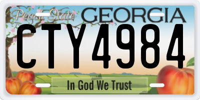 GA license plate CTY4984