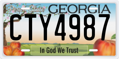 GA license plate CTY4987