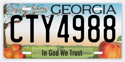 GA license plate CTY4988
