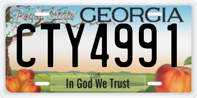GA license plate CTY4991