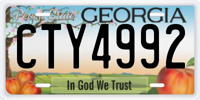GA license plate CTY4992