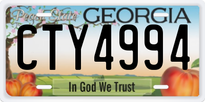 GA license plate CTY4994