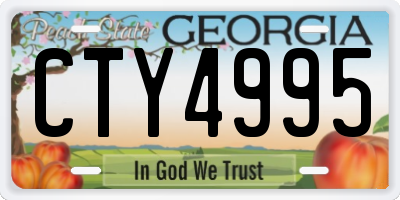 GA license plate CTY4995