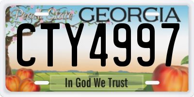 GA license plate CTY4997