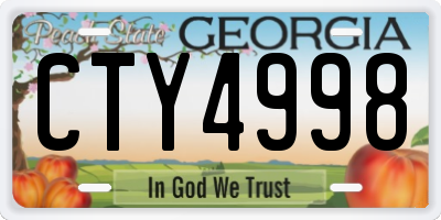 GA license plate CTY4998