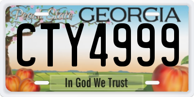 GA license plate CTY4999