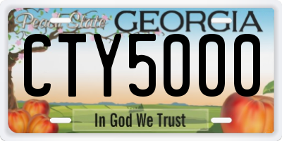 GA license plate CTY5000