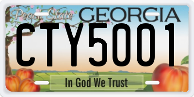 GA license plate CTY5001