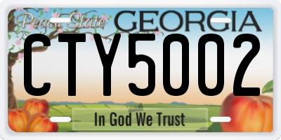 GA license plate CTY5002