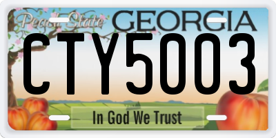 GA license plate CTY5003