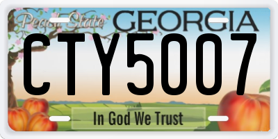 GA license plate CTY5007