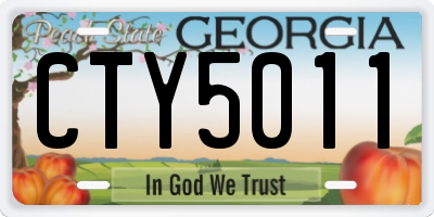 GA license plate CTY5011