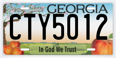 GA license plate CTY5012