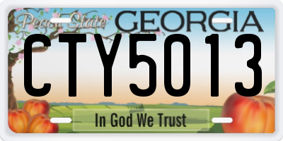 GA license plate CTY5013