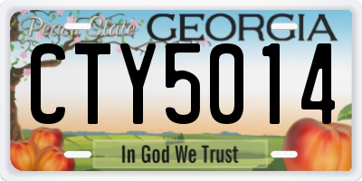 GA license plate CTY5014