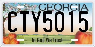 GA license plate CTY5015