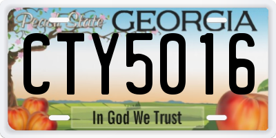 GA license plate CTY5016