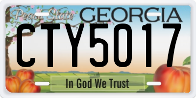 GA license plate CTY5017