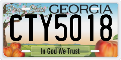 GA license plate CTY5018