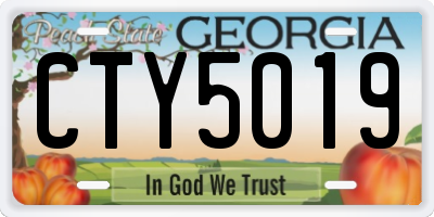 GA license plate CTY5019
