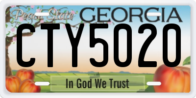GA license plate CTY5020