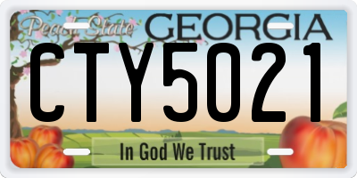 GA license plate CTY5021