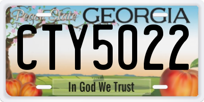 GA license plate CTY5022