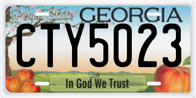 GA license plate CTY5023